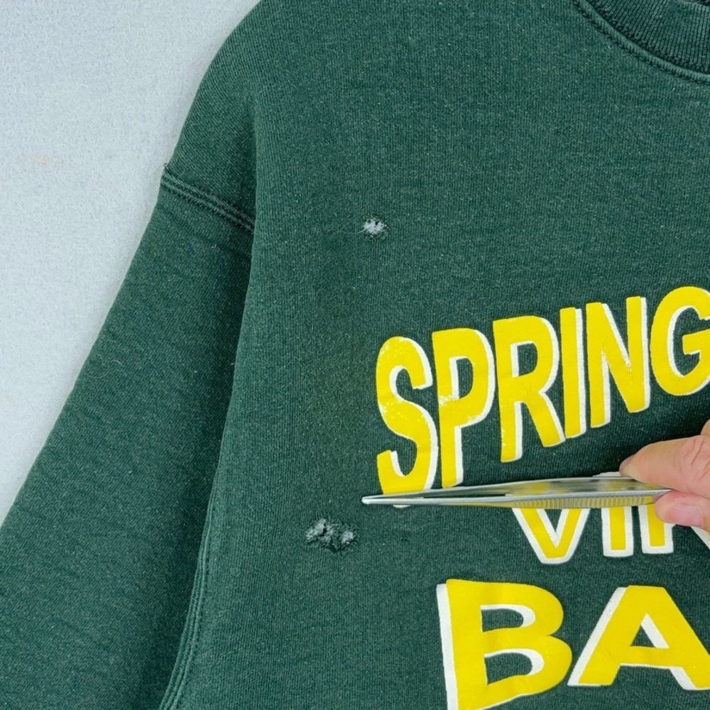 Vintage Spring Valley Vikings Sweatshirt Mens Large Green Band Vintage 90s SC - Picture 4 of 8